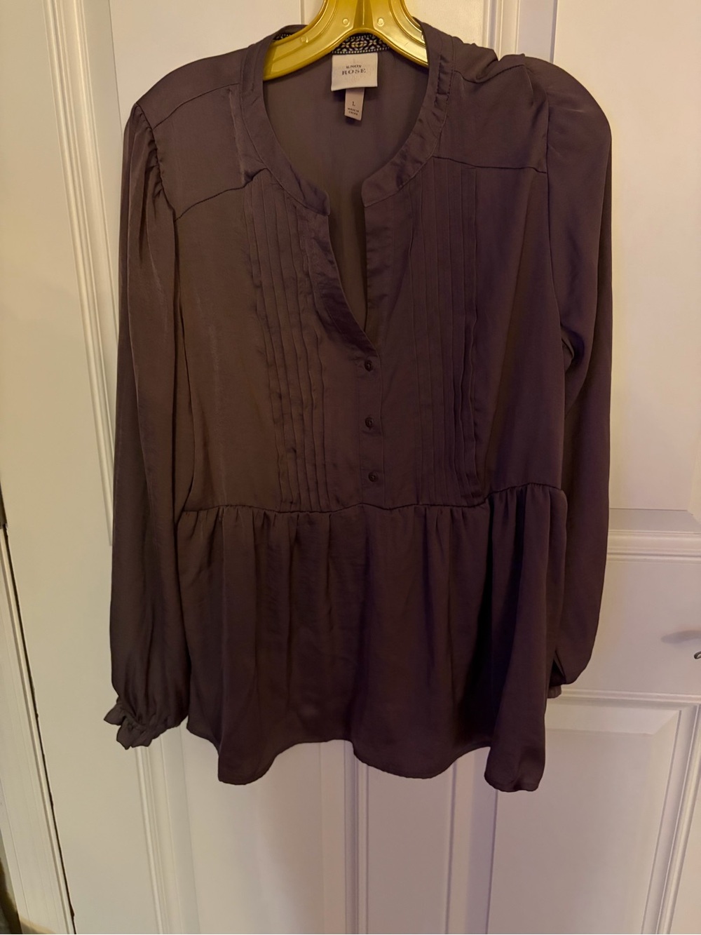 Knox Rose Pintuck Peplum Blouse - Plum